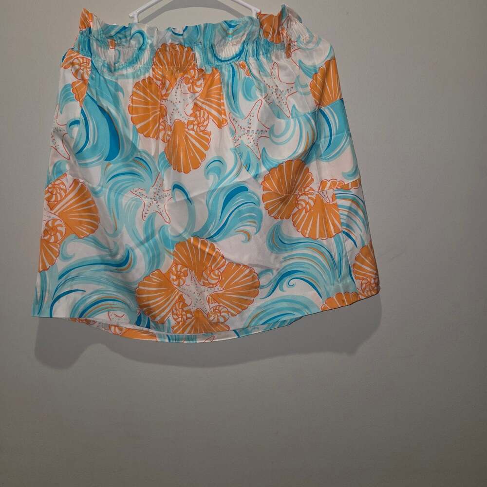 Lilly Pulitzer Sea Shell and Starfish Print Elastic Waist Mini Skirt